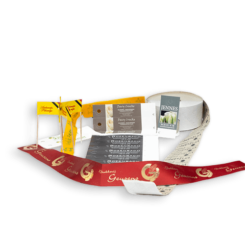 Foto van etiketten en drukwerk